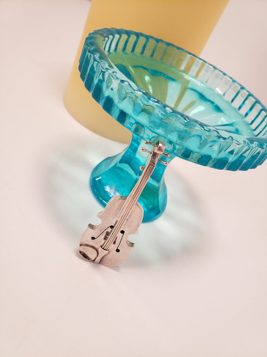 Sterling Silver Violin Brooch