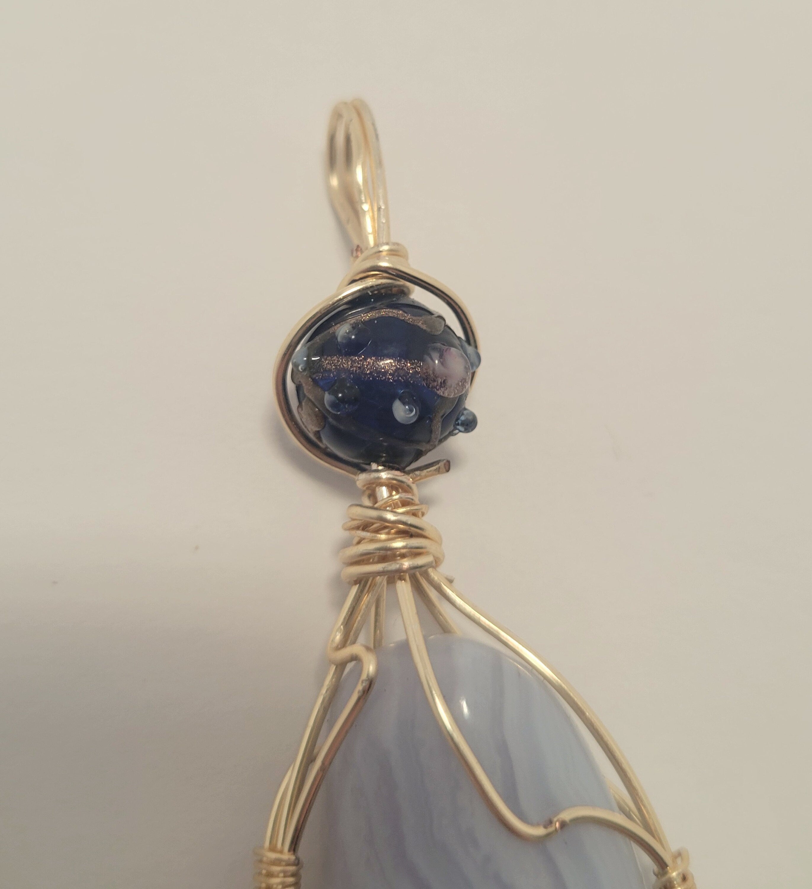 Blue Mexican Crazy Lace Necklace