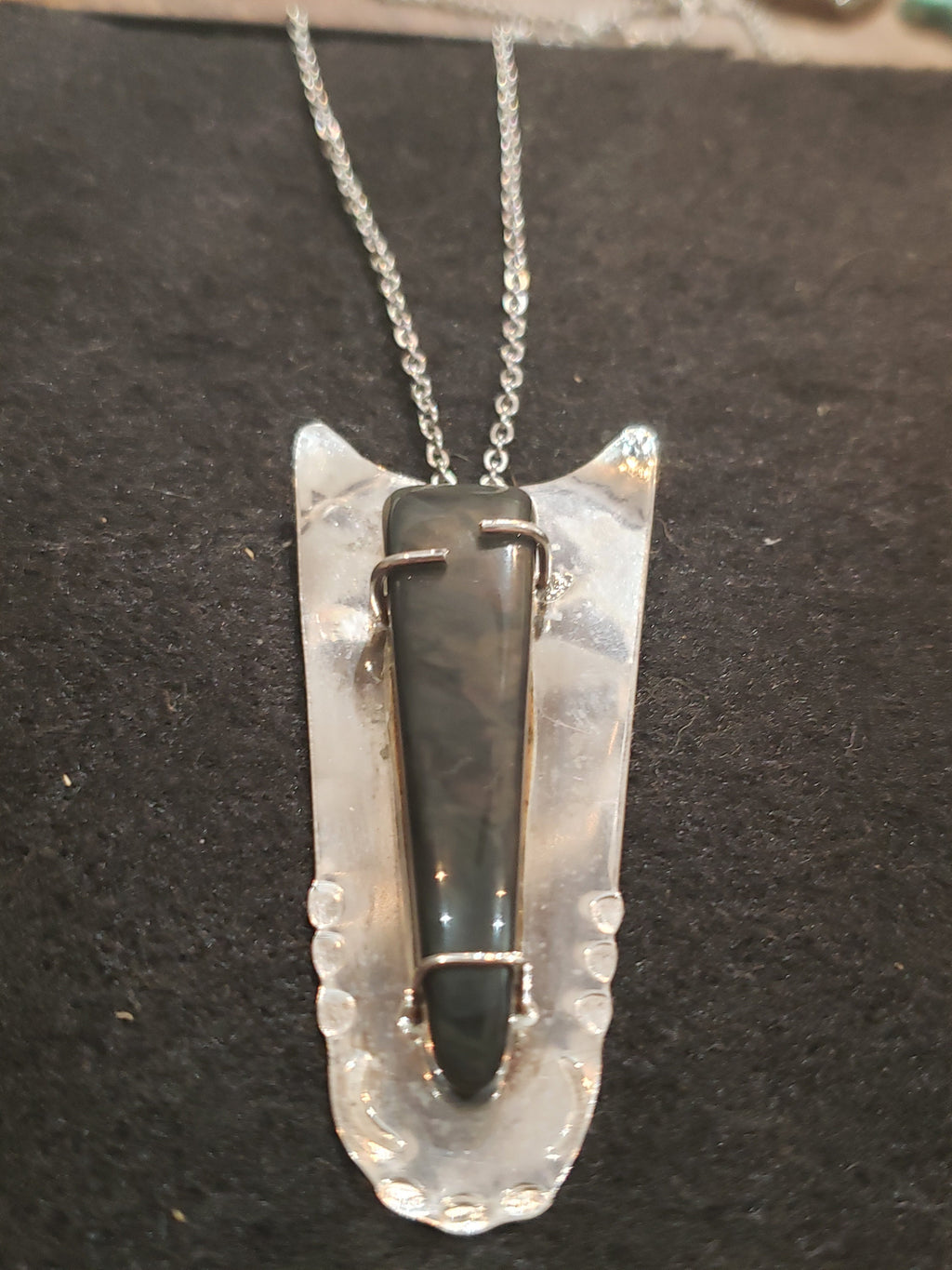 Velvet Obsidian 925 Sterling Silver Pendant: Scorpio Sagittarius Gemstone