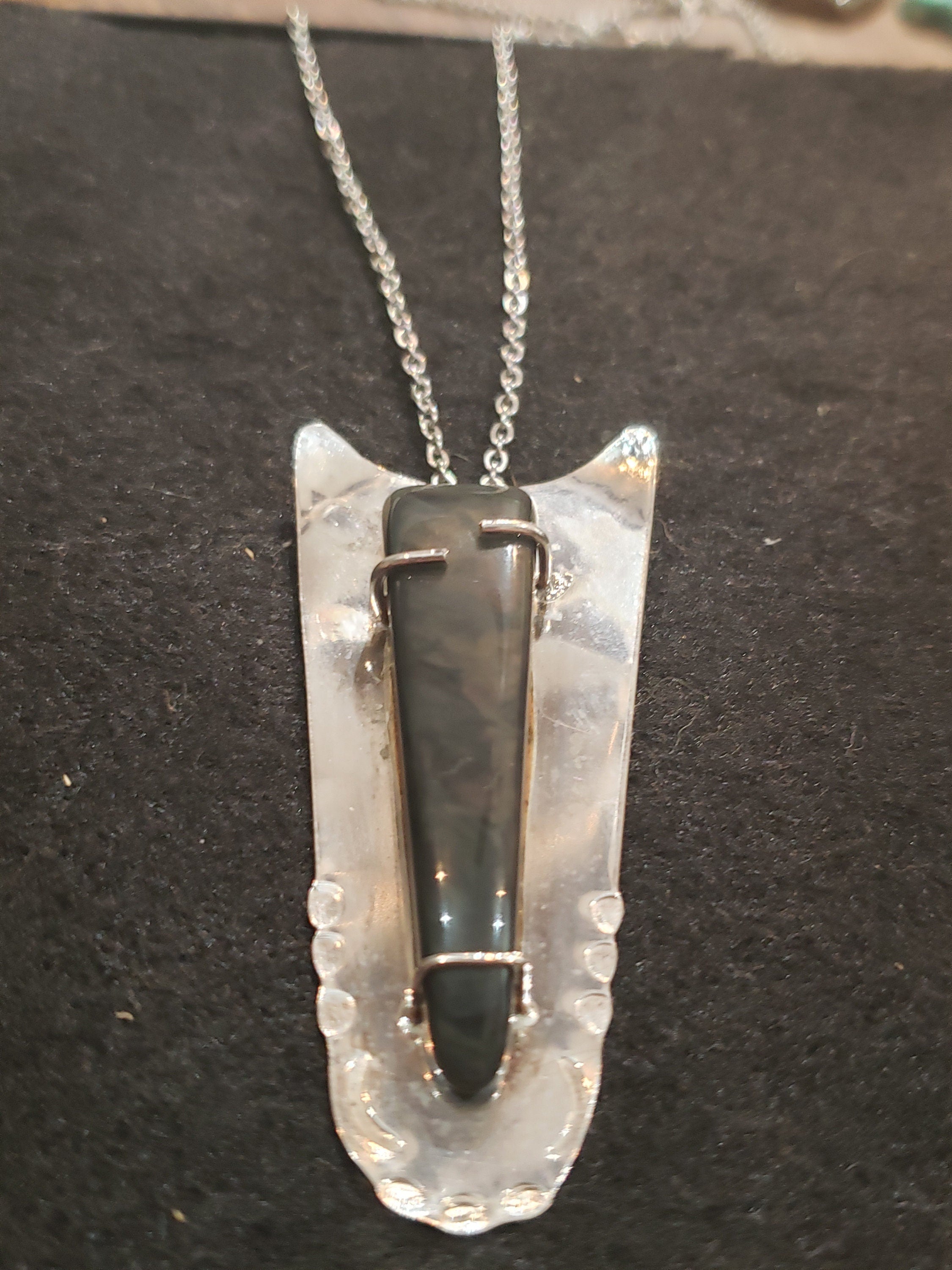 Velvet Obsidian 925 Sterling Silver Pendant: Scorpio Sagittarius Gemstone