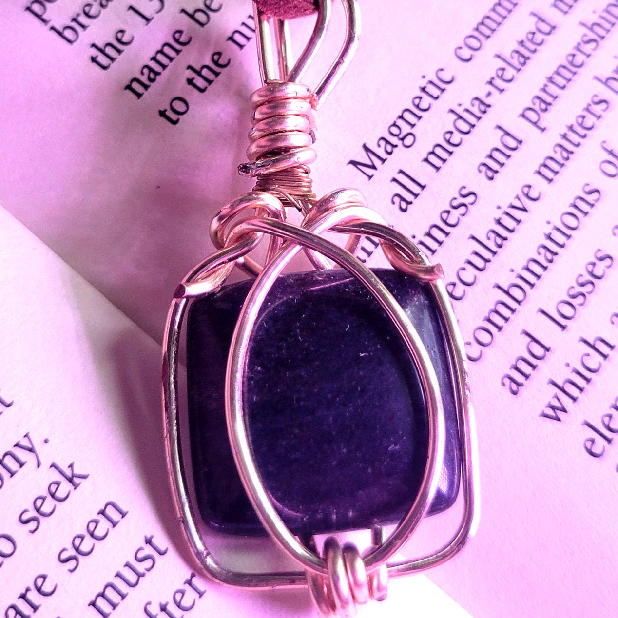 Navy Blue Aventurine Wire Wrapped Pendant