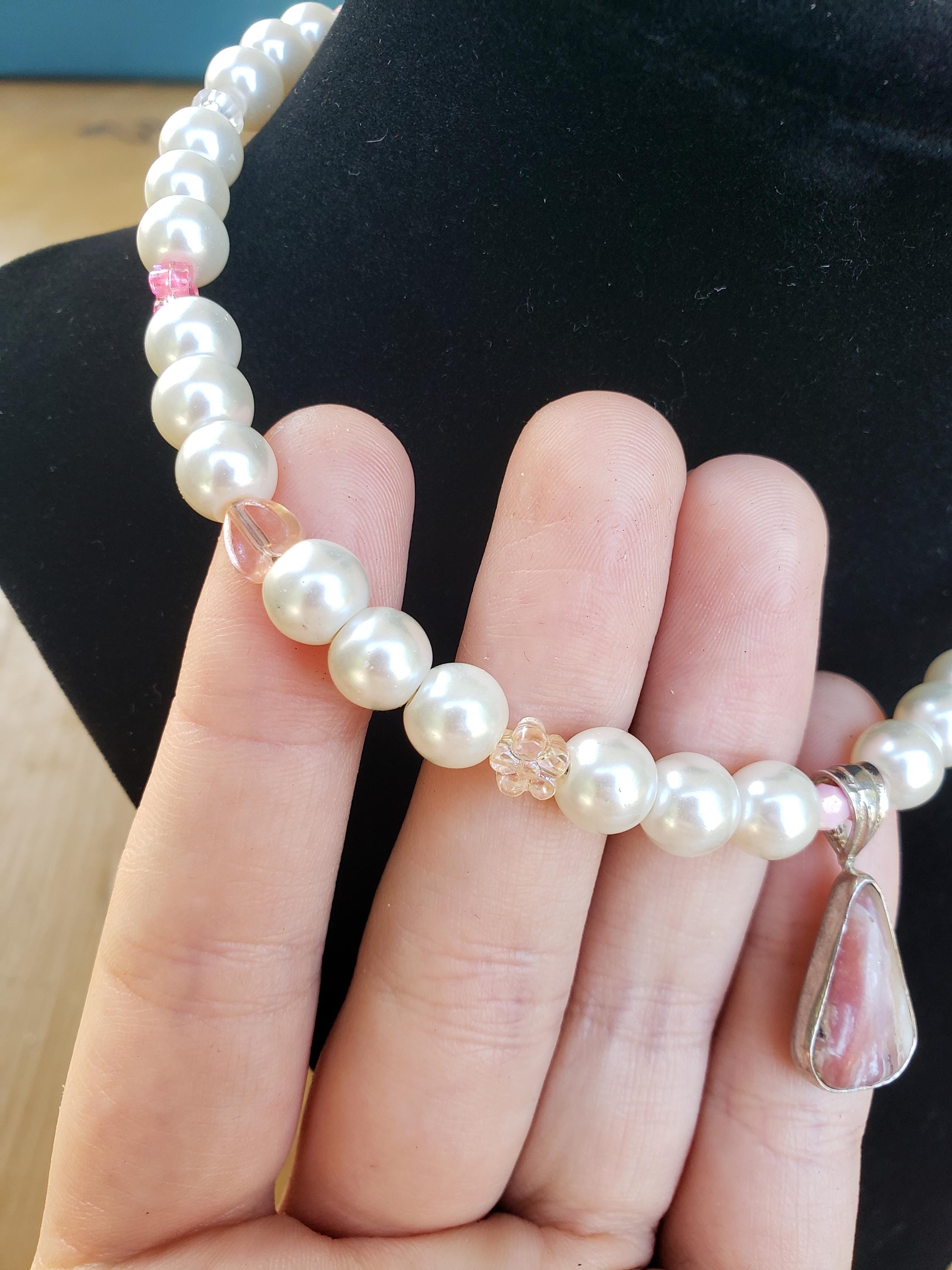 Pink Opal Coquette Pearl Choker
