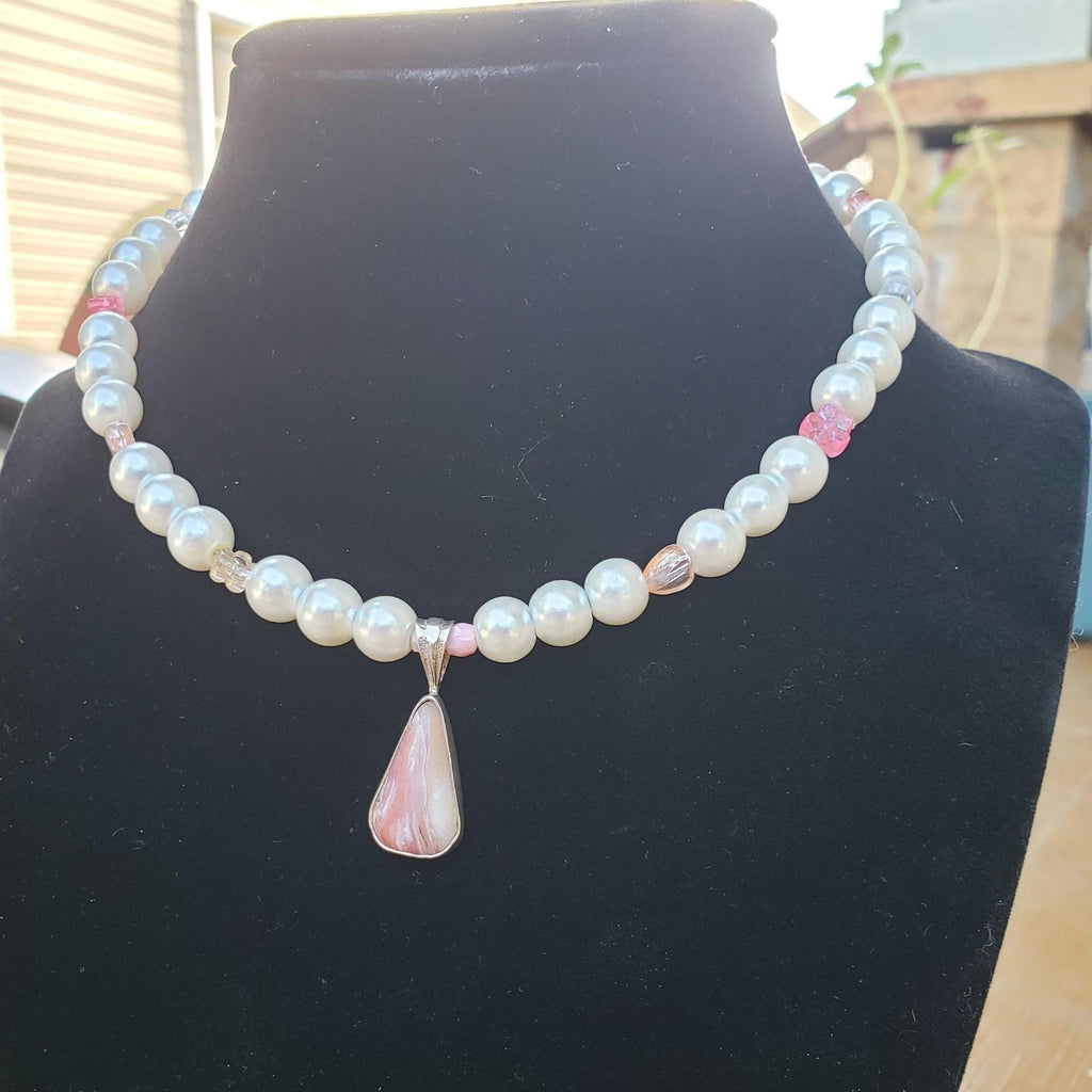 Pink Opal Coquette Pearl Choker
