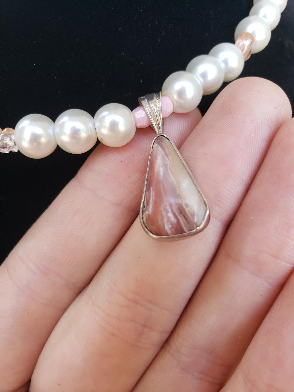 Pink Opal Coquette Pearl Choker