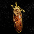 Jasper Pendant – Copper Wire Wrap and Rose Design