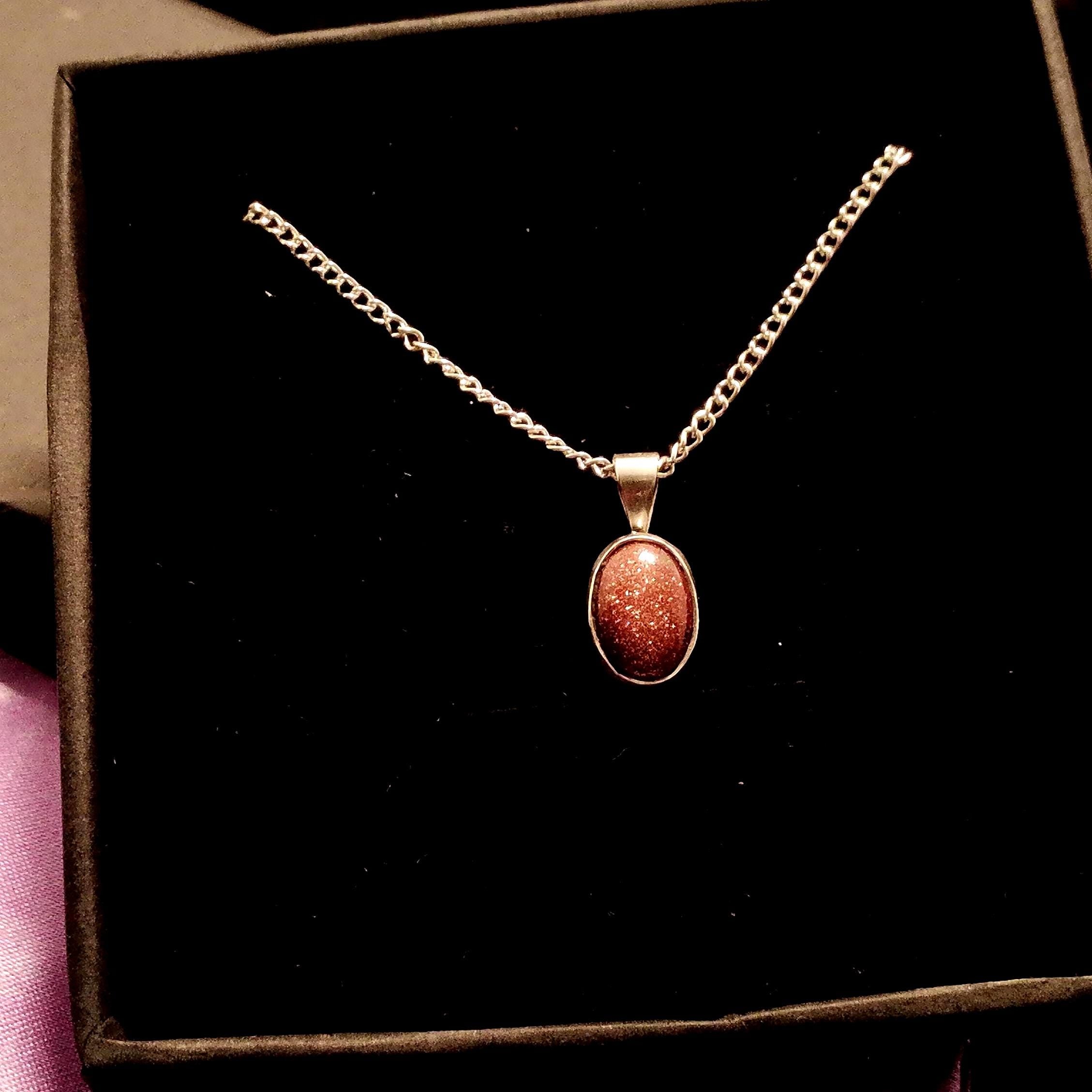 Minimalist Gold Stone Necklace with Sterling Silver Bezel