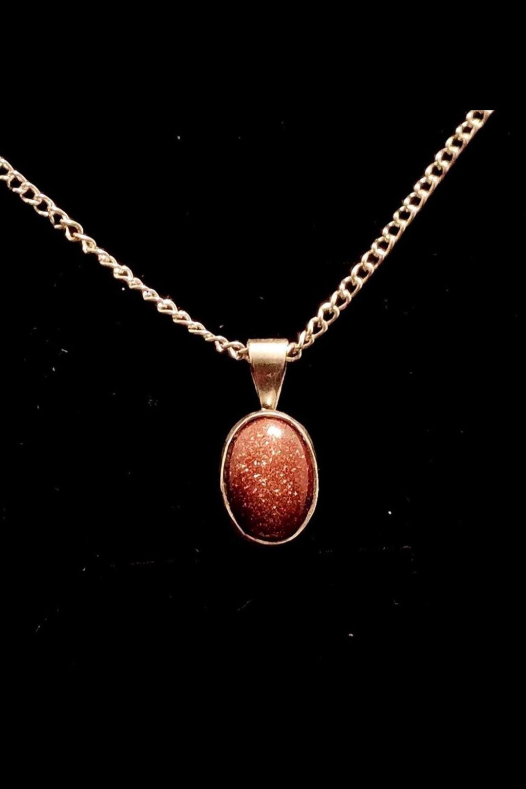 Minimalist Gold Stone Necklace with Sterling Silver Bezel