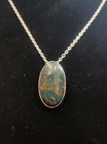 Blood Stone Pendant Bezeled in Sterling Silver