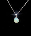 Minimalist Opal Pendant with Fire