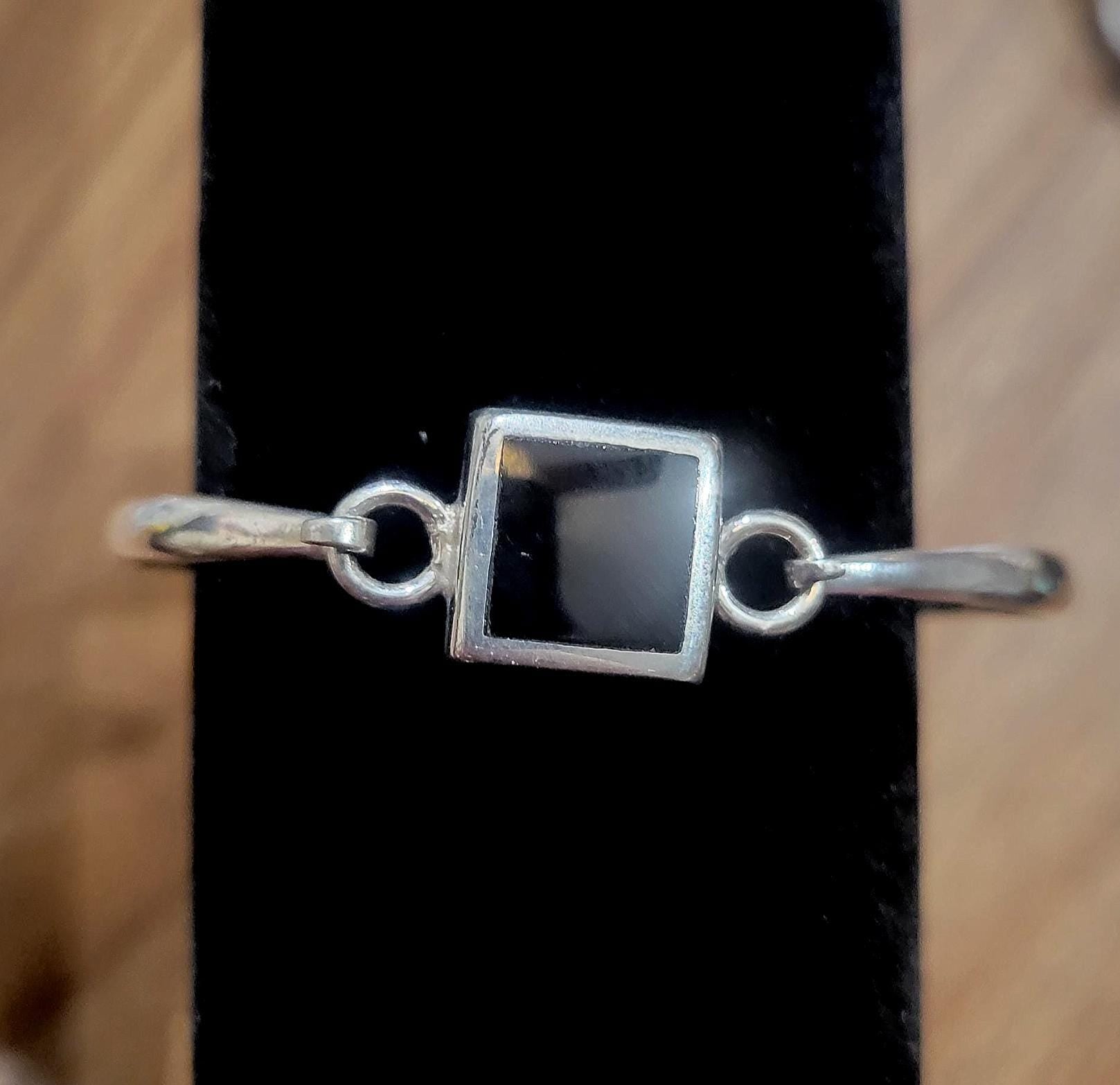 Black Onyx Bangle Bracelet