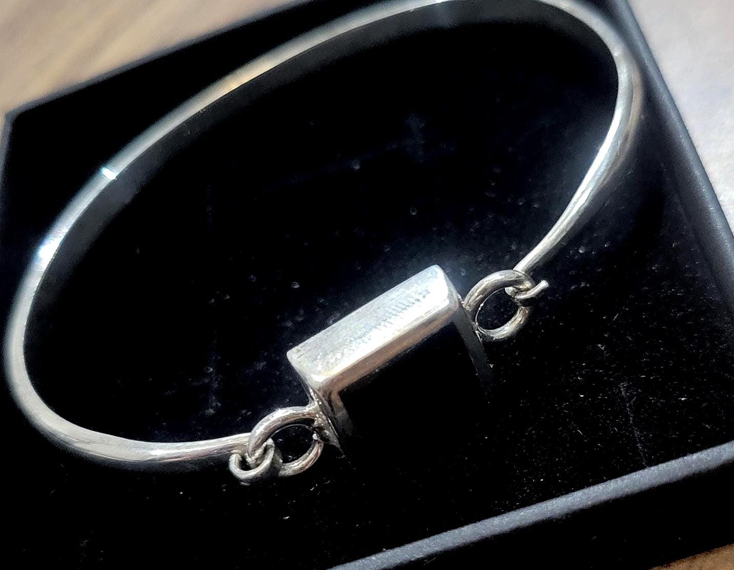 Black Onyx Bangle Bracelet