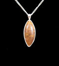 Sagenite Agate Pendant in a Sterling Silver Bezel made in the USA