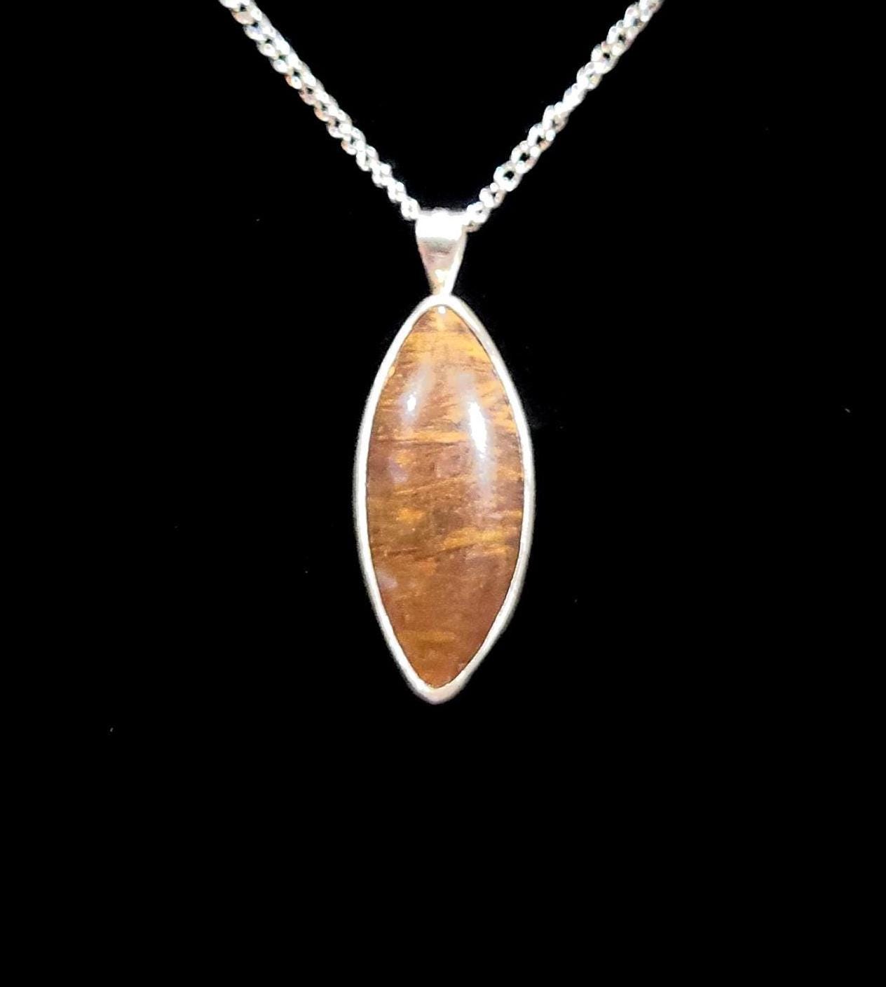 Sagenite Agate Pendant in a Sterling Silver Bezel made in the USA