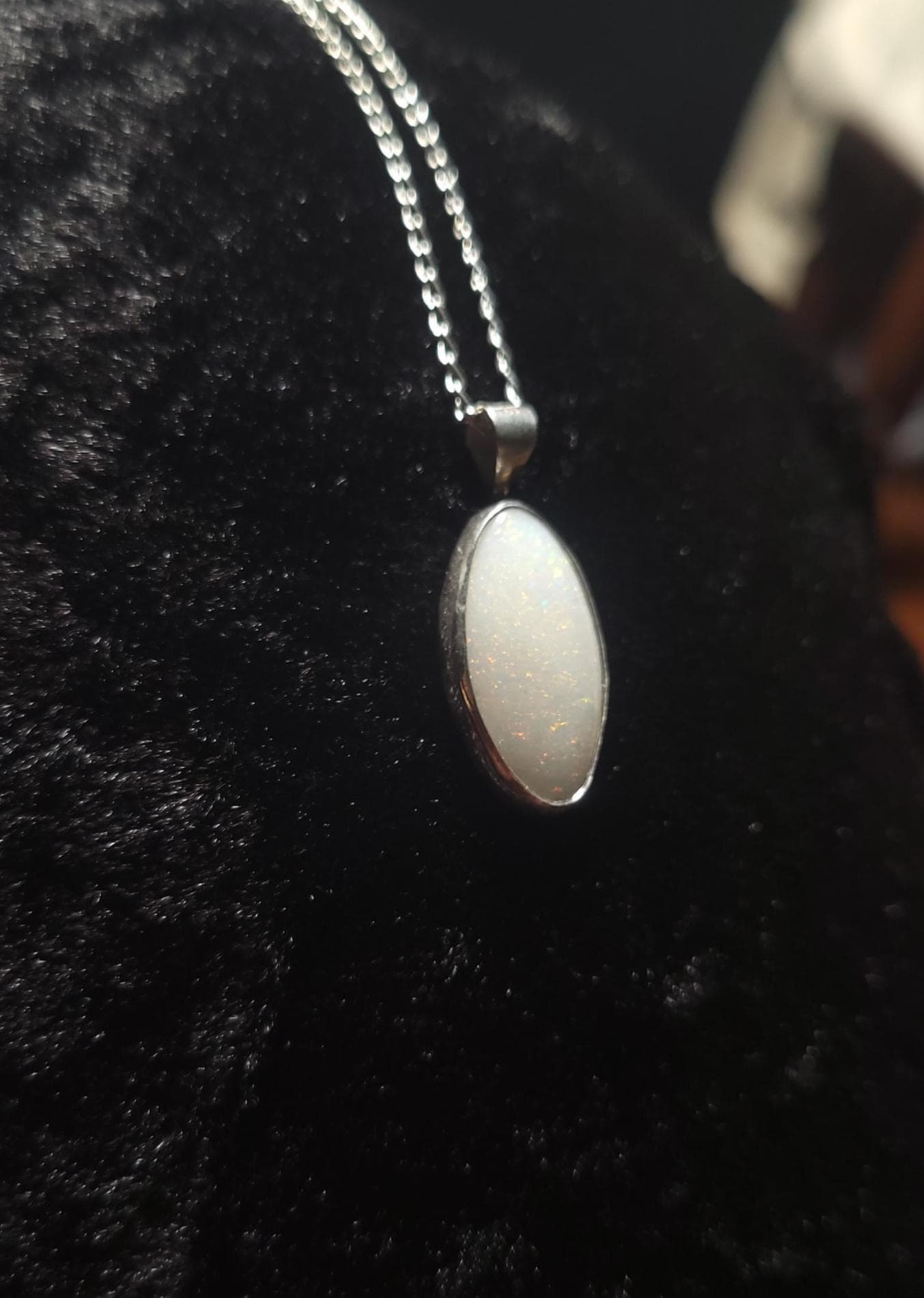 One of a Kind Australian Opal Pendant – 3.45ct Pink & Green Pinfire Opal in Sterling Silver, Perfect Gift