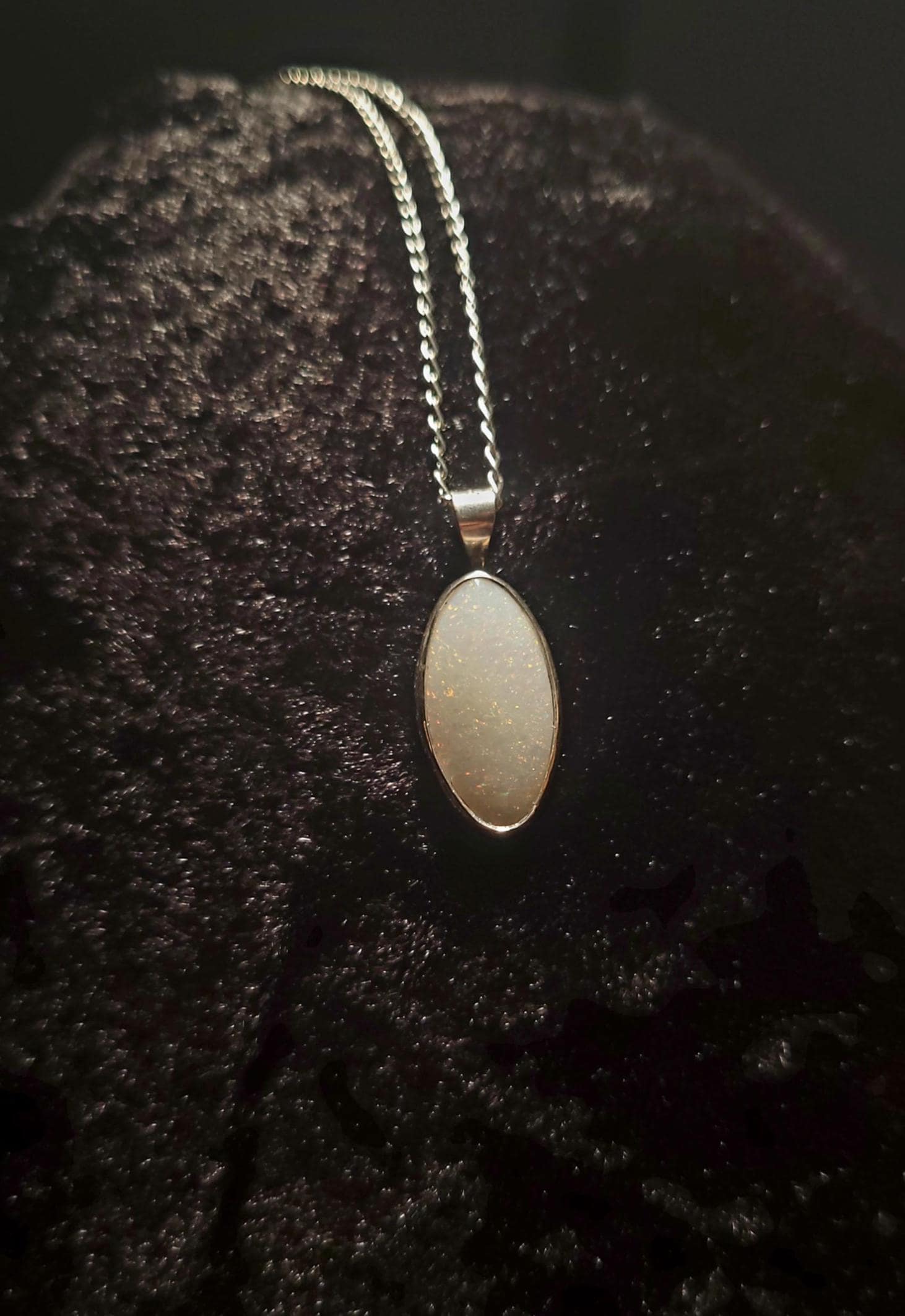 One of a Kind Australian Opal Pendant – 3.45ct Pink & Green Pinfire Opal in Sterling Silver, Perfect Gift